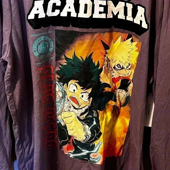 MY HERO ACADEMIA IZUKU MIDORIYA KATSUKI Long Sleeve Graphic Tshirt Anime Mens XL - Picture 2 of 6